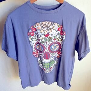 Hasta Siempre sugar skull día de los muertos rad graphic tee shirt small S